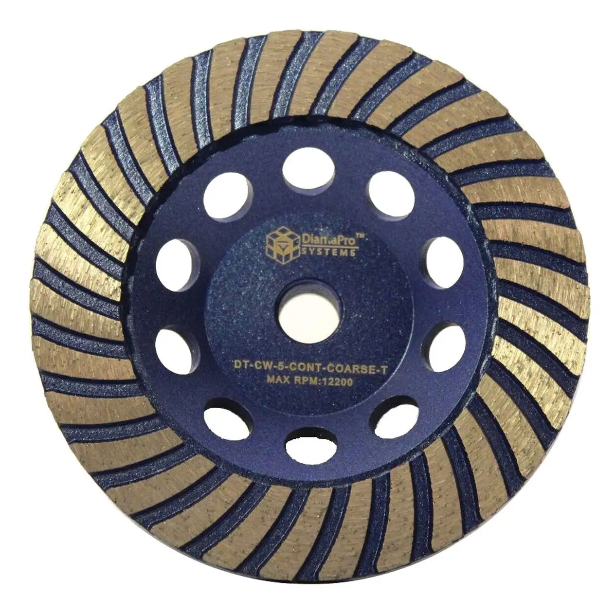 DiamaPro Systems 5 Inch Continuous Rim Turbo Concrete Grinding Cup Wheel, Coarse