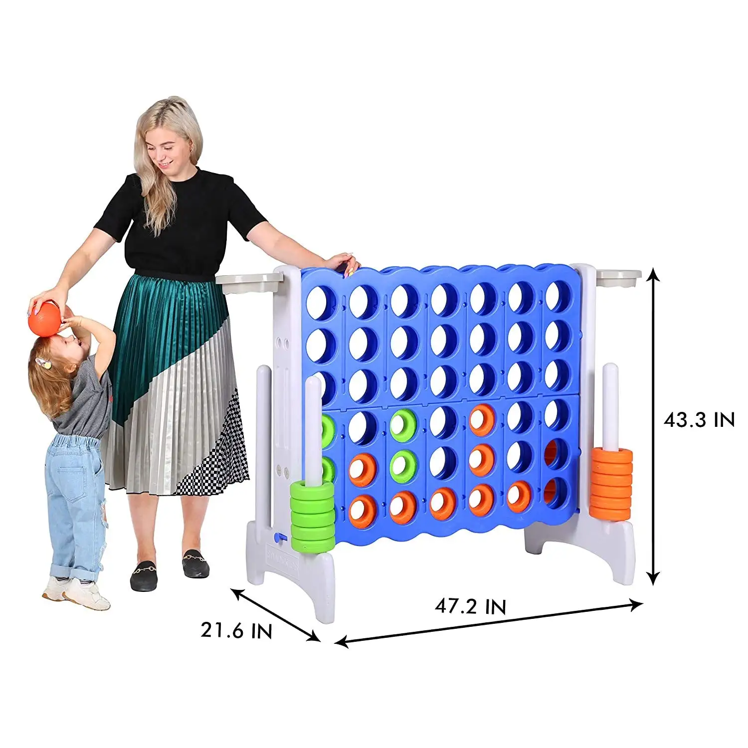 SDADI Giant Jumbo 4 in a Row Connect Game Indoor Outdoor Yard Game with ...