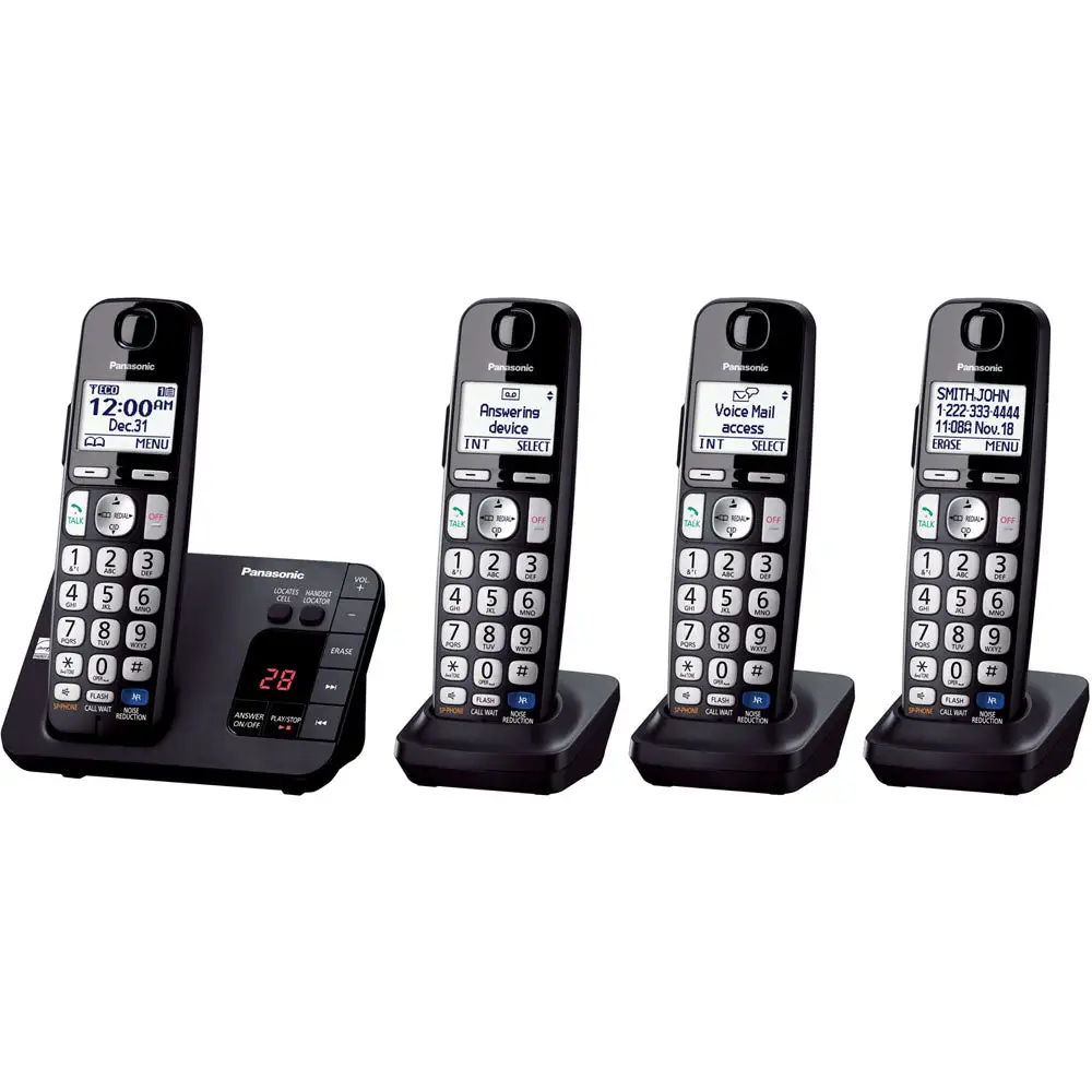 Panasonic KX-TGE234B DECT 6.0 Digital Cordless With Four Handsets