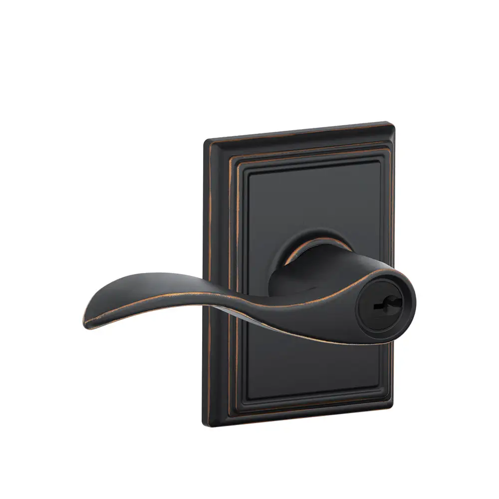 Schlage F51A ACC 716 ADD Accent Lever Keyed Entry X Addison Rose