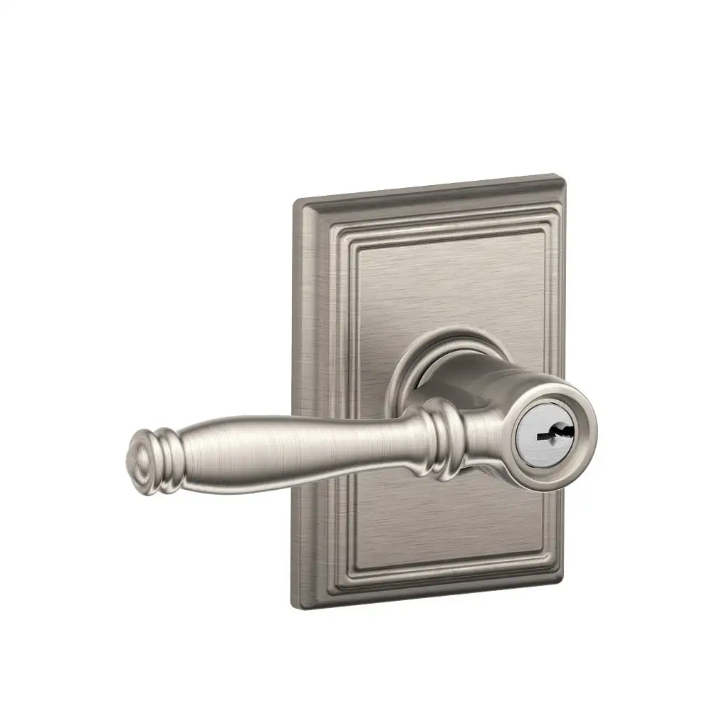 Schlage F51A BIR 619 ADD Birmingham Lever Keyed Entry X Addison Rose