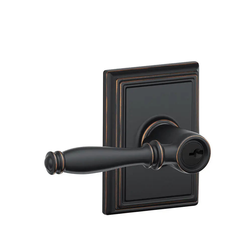 Schlage F51A BIR 716 ADD Birmingham Lever Keyed Entry X Addison Rose