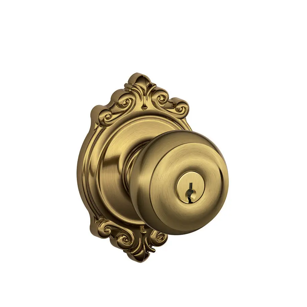 Schlage F51A GEO 609 BRK Georgian Brookshire Keyed Entry Knob