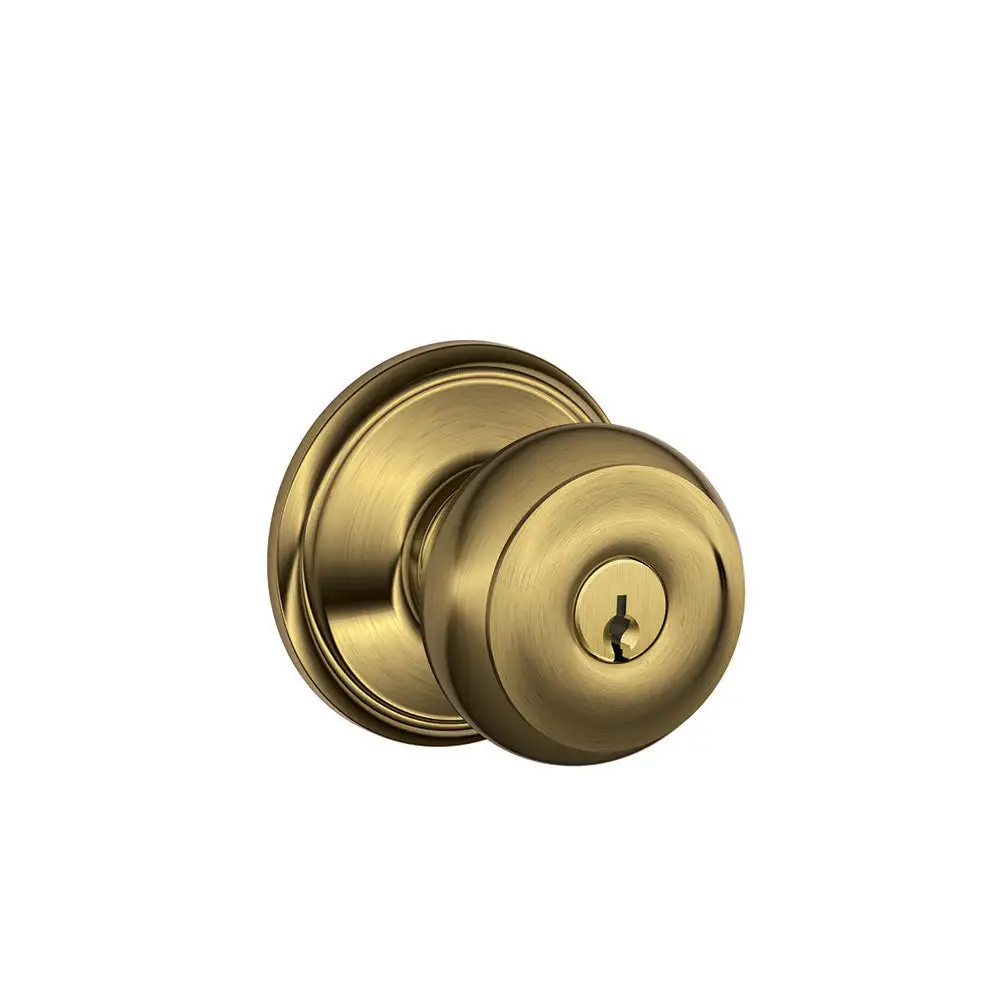 Schlage F51A GEO ELA 609 Georgian Knob x Elan Lever Keyed Entry