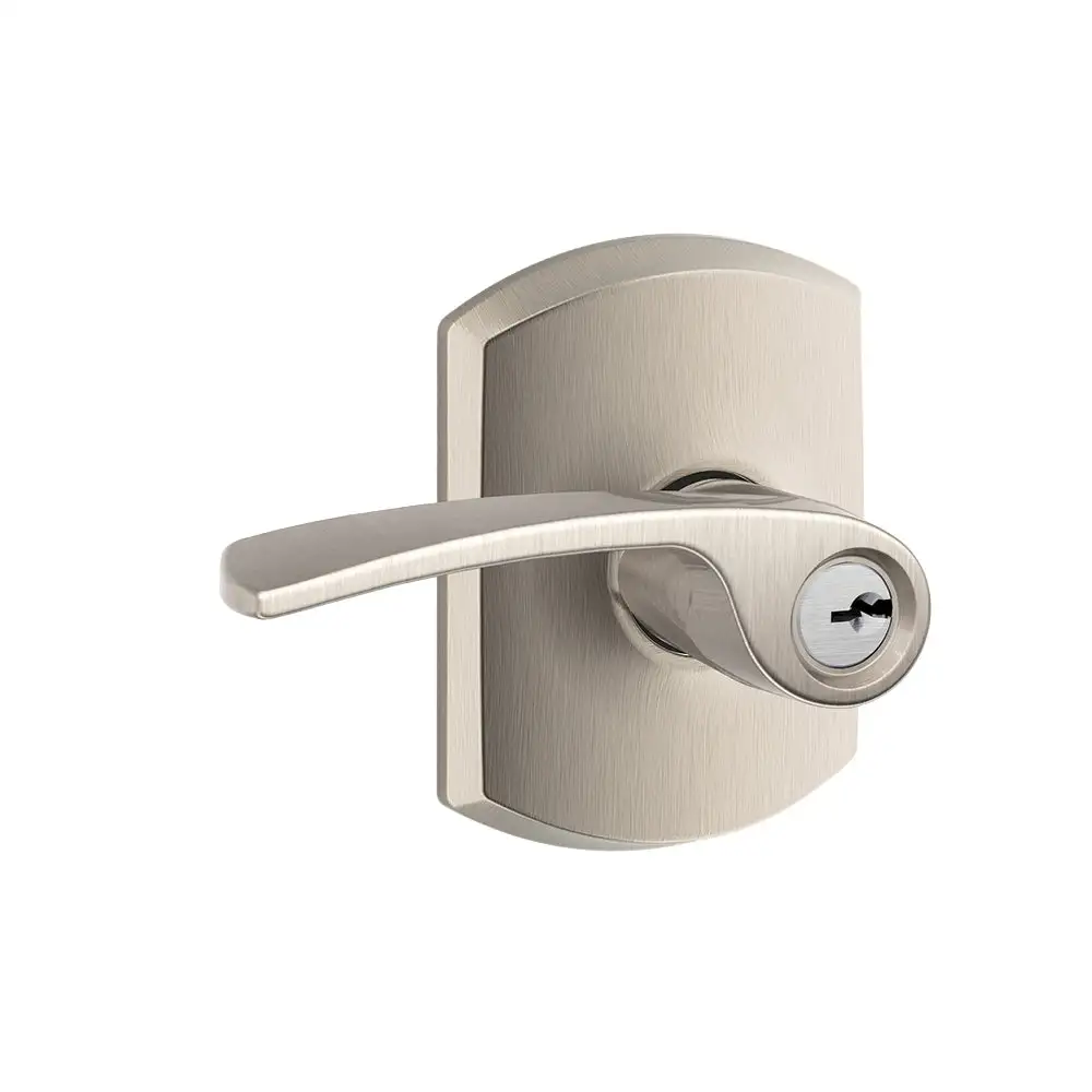 Schlage F51A MER 619 GRW Merano Lever Keyed Entry X Greenwich Rose