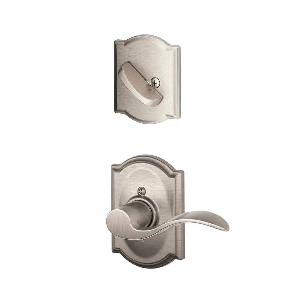 Schlage F59 ACC LH 619 CAM Accent Lever X Camelot Rose Left Handed Inside Trim For Single Cylinder Handleset