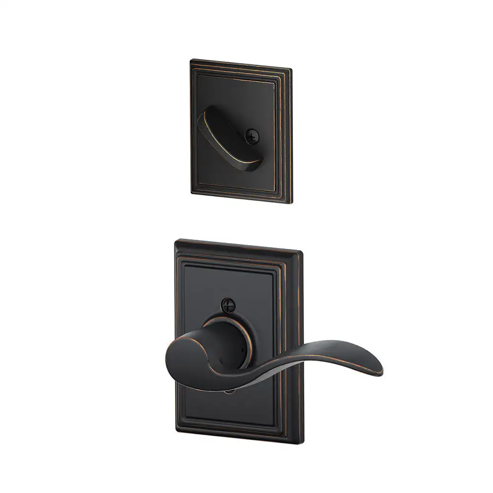 Schlage F59 ACC LH 716 ADD Accent Lever X Addison Rose Left Handed Inside Trim For Single Cylinder Handleset