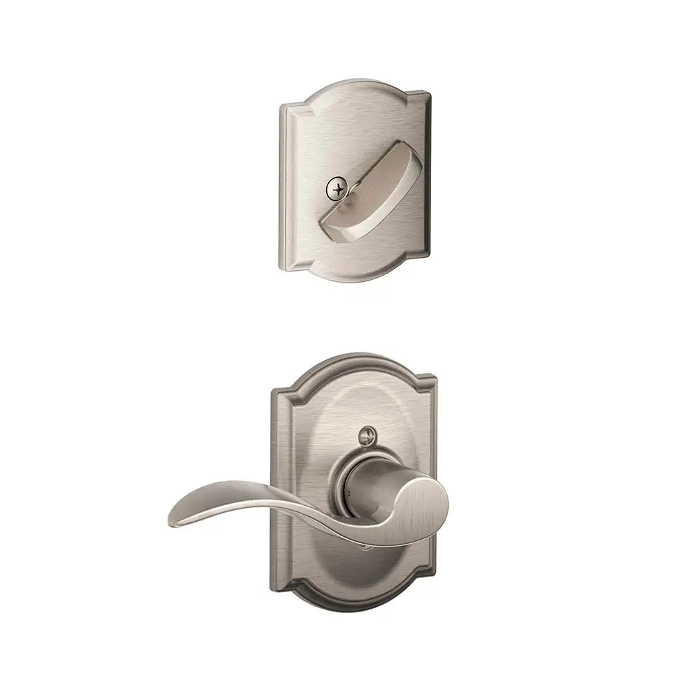 Schlage F59 ACC RH 619 CAM Accent Lever X Camelot Rose Right Handed Inside Trim For Single Cylinder Handleset