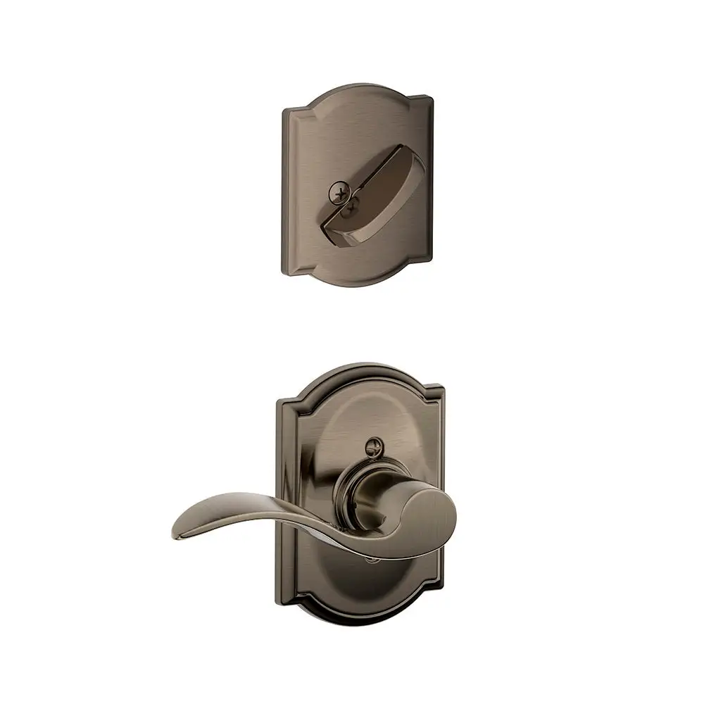 Schlage F59 ACC RH 620 CAM Accent Lever X Camelot Rose Right Handed Inside Trim For Single Cylinder Handleset