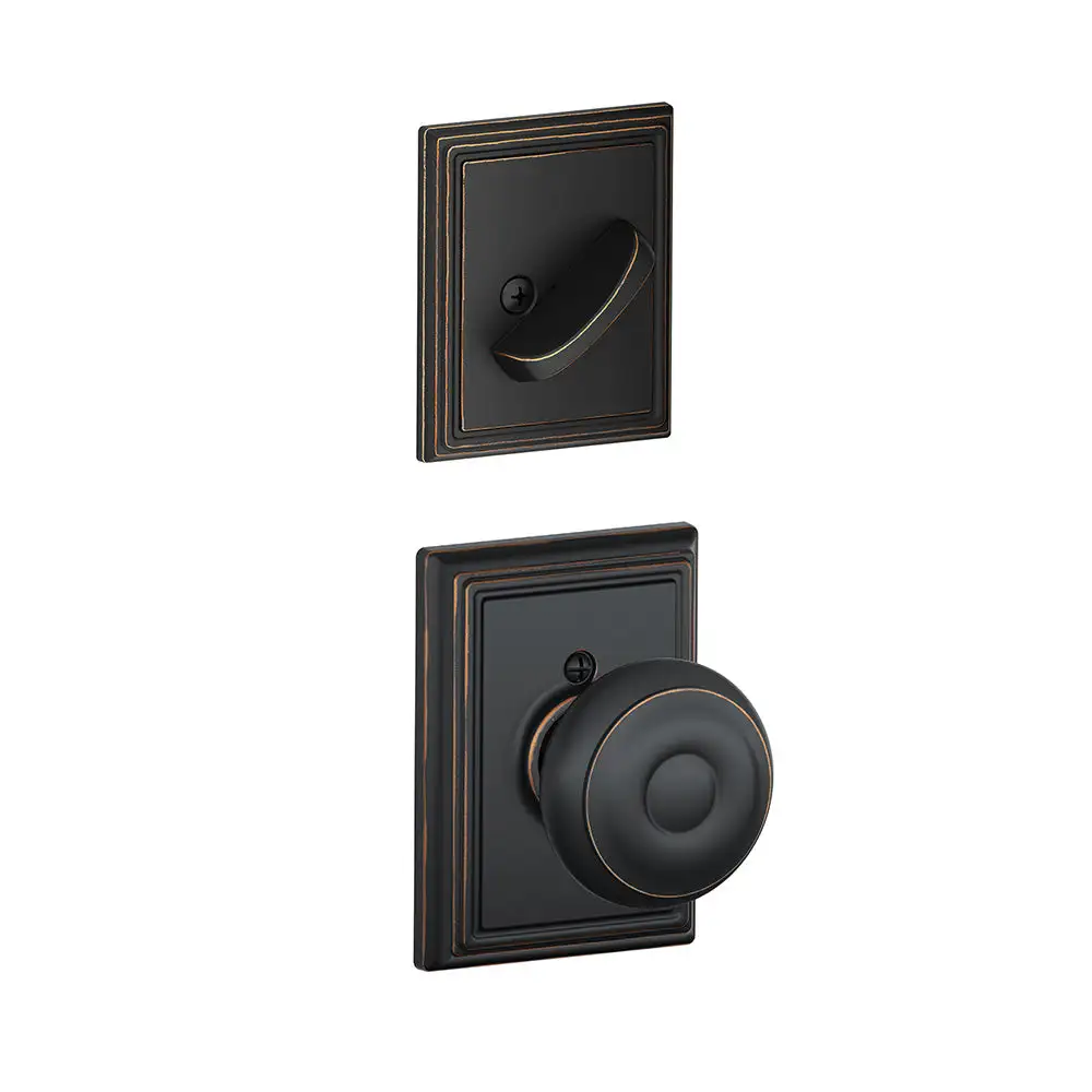 Schlage F59 GEO 716 ADD Georgian Knob x Addison Rose Inside Trim For Single Cylinder Handleset