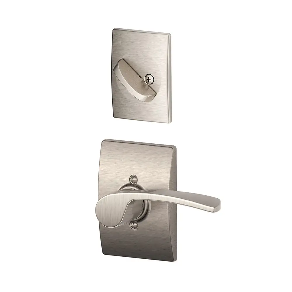 Schlage F59 MER LH 619 CEN Merano Lever X Century Rose Left Handed Inside Trim For Single Cylinder Handleset