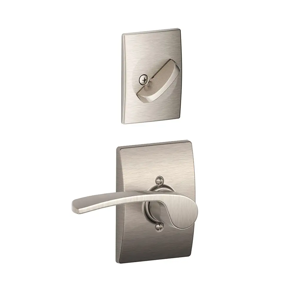 Schlage F59 MER RH 619 CEN Merano Lever X Century Rose Right Handed Inside Trim For Single Cylinder Handleset