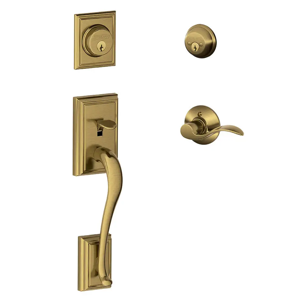 Schlage F62 CAM ACC LH 609 Camelot Accent Lever Double Cylinder Handleset