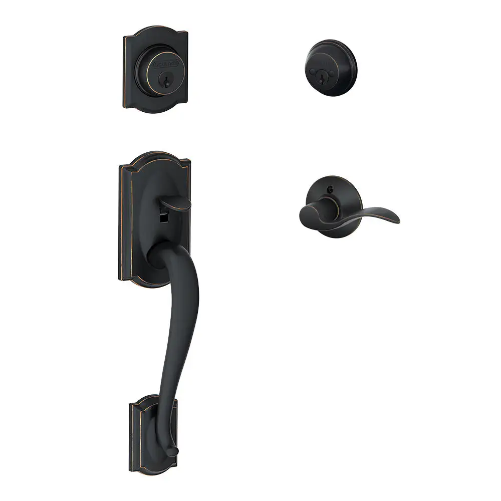 Schlage F62 CAM ACC LH 716 Camelot Accent Lever Double Cylinder Handleset