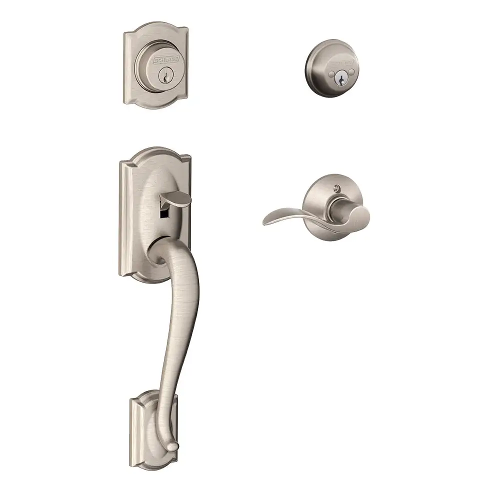 Schlage F62 CAM ACC RH 619 Camelot x Accent Lever Double Cylinder Handleset