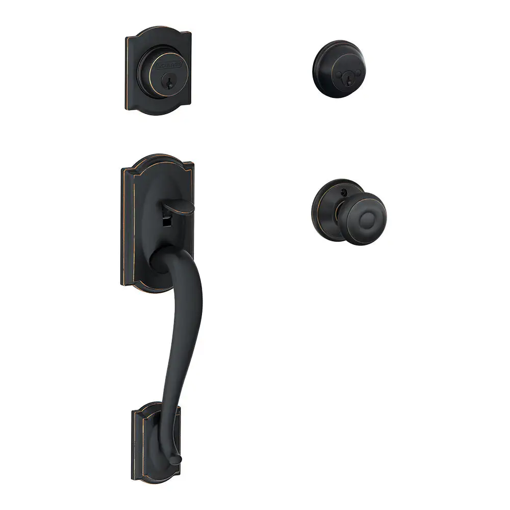 Schlage F62 CAM GEO 716 Camelot Double Cylinder Handleset