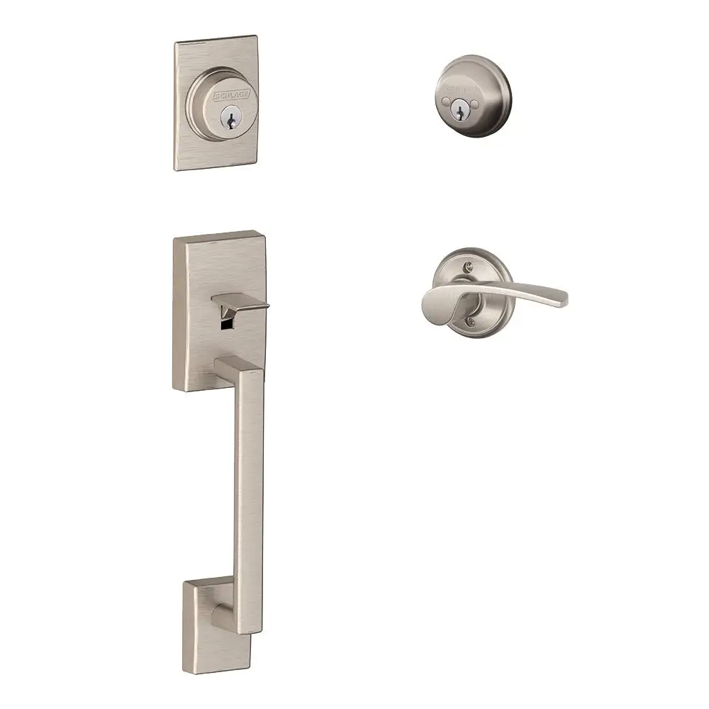 Schlage F62 CEN MER LH 619 Century Merano Lever Double Cylinder Handleset