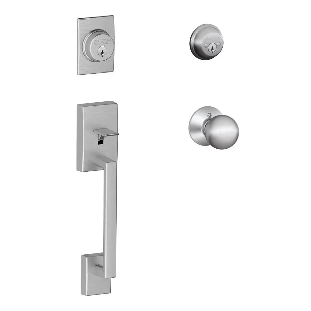 Schlage F62 CEN ORB 626 Century Double Cylinder Handleset With Orbit Knob