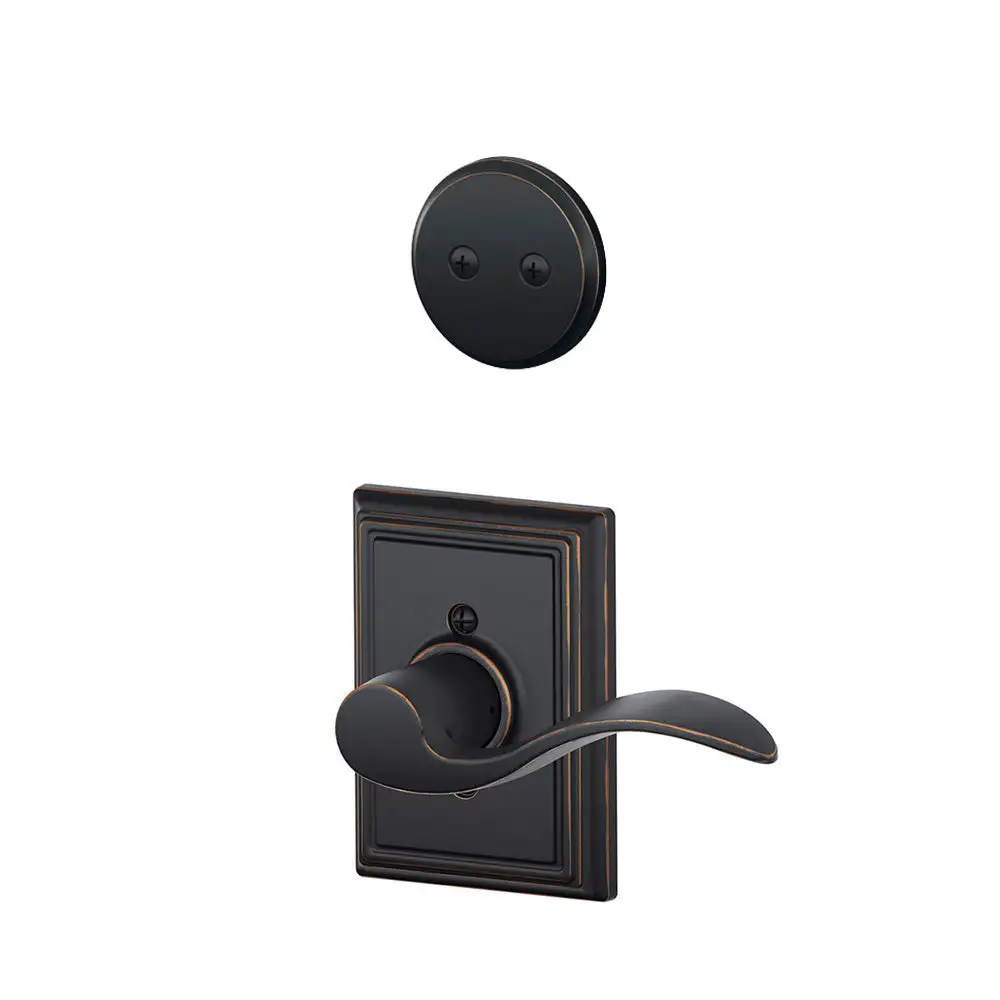 Schlage F94 ACC LH 716 ADD Accent Lever X Addison Rose Left Hand Inside Trim For Dummy Handleset