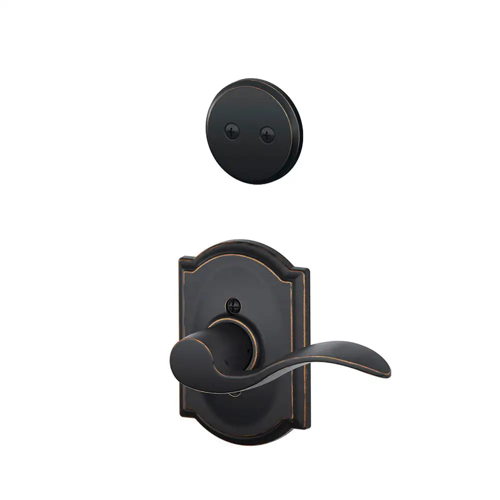 Schlage F94 ACC LH 716 CAM Accent Lever X Camelot Rose Left Hand Inside Trim For Dummy Handleset