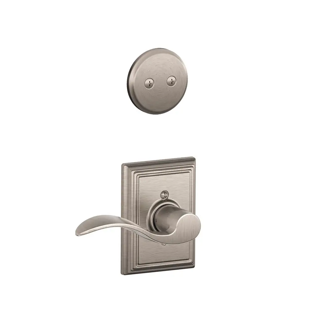 Schlage F94 ACC RH 619 ADD Accent Lever X Addison Rose Right Hand Inside Trim For Dummy Handleset