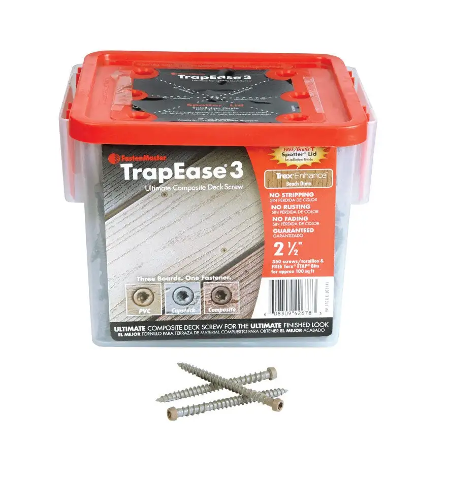 FastenMaster FMTR3212350ENBD TrapEase 3 Flat Composite Deck Screw