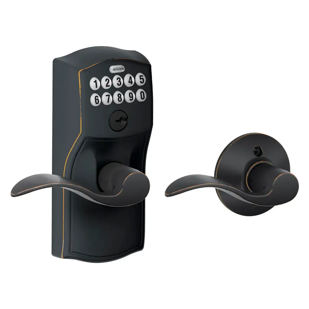 Schlage FE575 CAM ACC 716 Camelot Keypad Entry with Auto-Lock and Accent Levers