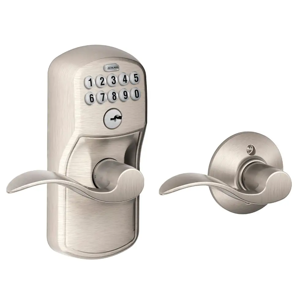 Schlage FE575 PLY ACC 619 Plymouth Keypad Entry with Auto-Lock and Accent Levers