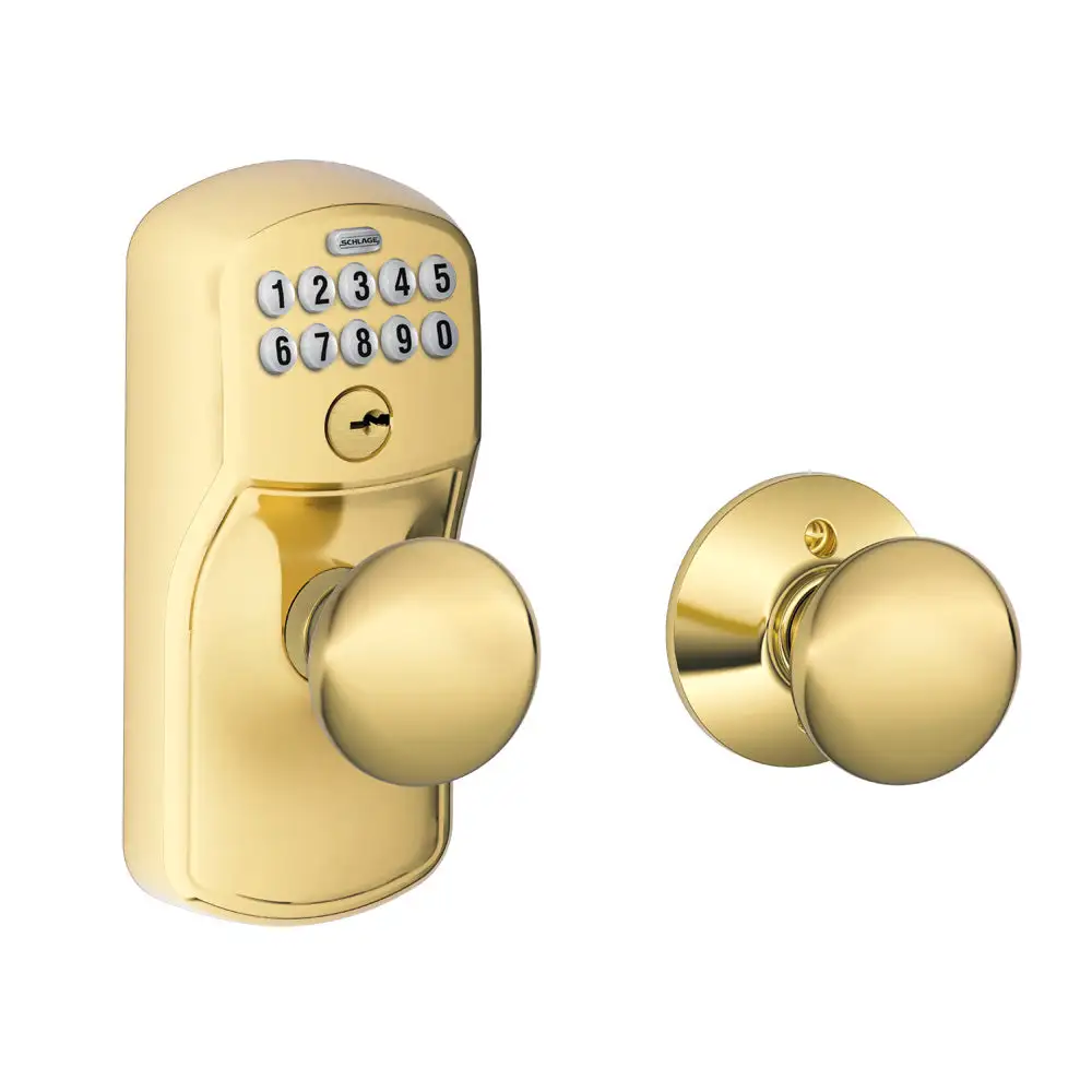 Schlage FE575 PLY PLY 505 Plymouth Keypad Entry with Auto-Lock and Plymouth Knobs