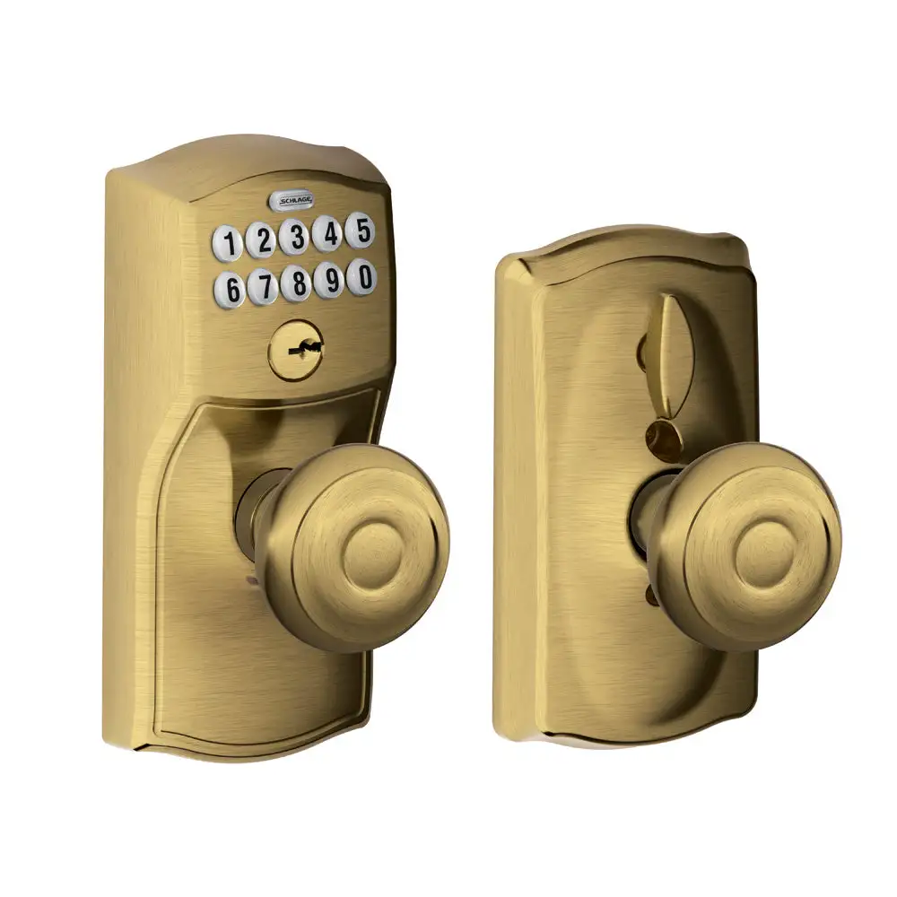 Schlage FE595 CAM GEO 609 Camelot Keypad Entry with Flex-Lock and Georgian Style Knobs