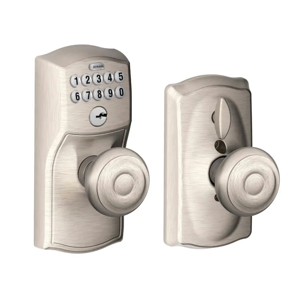 Schlage FE595 CAM GEO 619 Camelot Keypad Entry with Flex-Lock and Georgian Style Knobs