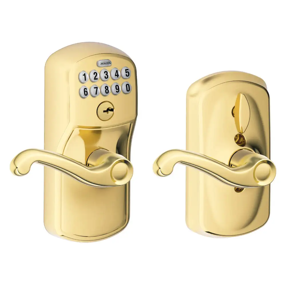 Schlage FE595 PLY FLA 505 Plymouth Keypad Entry with Flex-Lock and Flair Style Levers