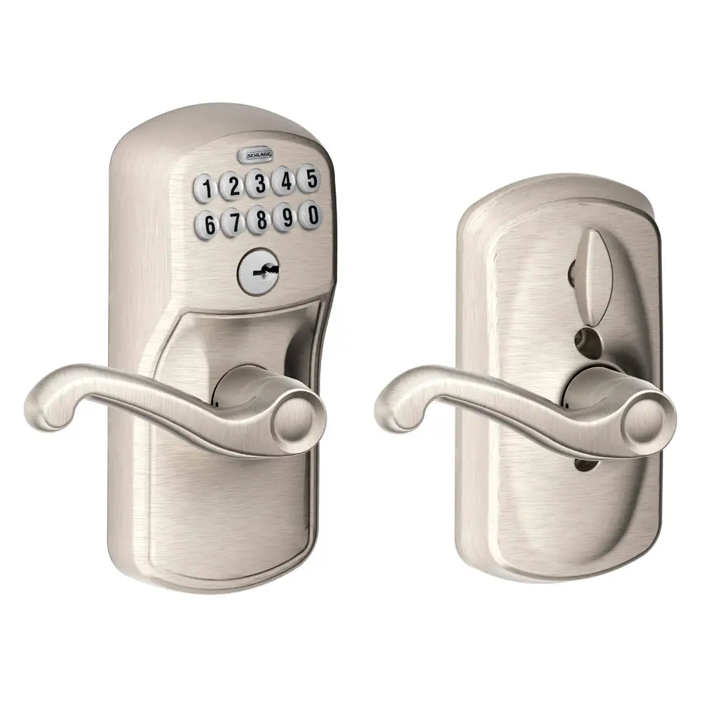 Schlage FE595 PLY FLA 619 Plymouth Keypad Entry with Flex-Lock and Flair Style Levers