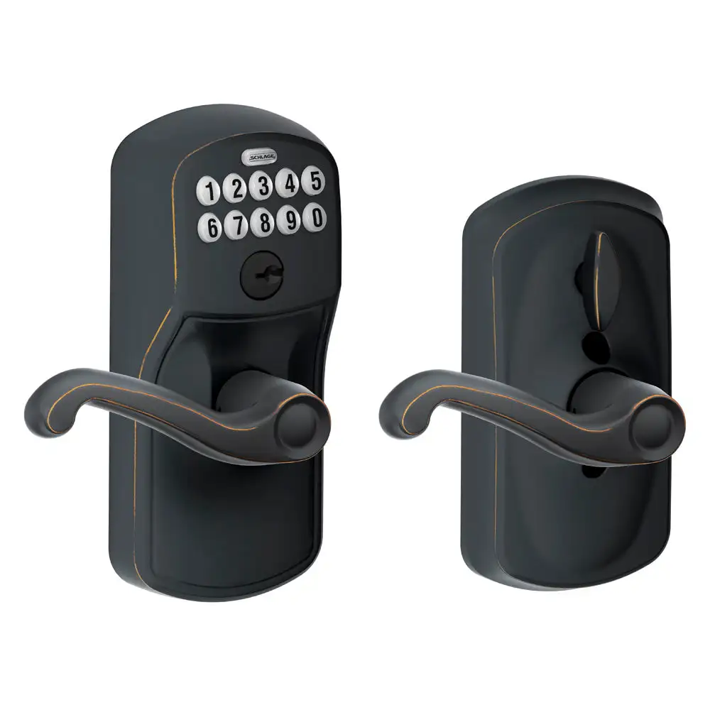 Schlage FE595 PLY FLA 716 Plymouth Keypad Entry with Flex-Lock and Flair Style Levers