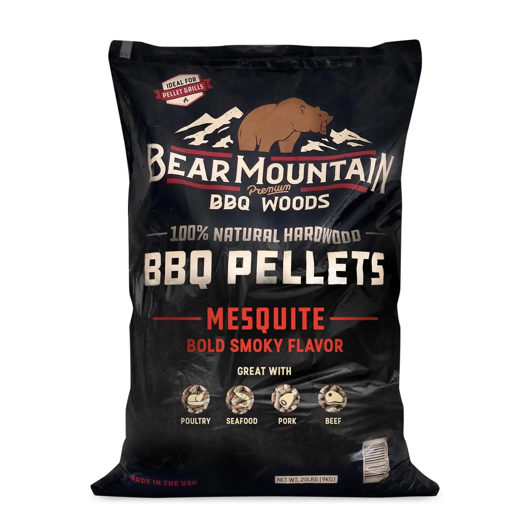 Bear Mountain BBQ 20 Pound Premium All Natural Hardwood Mesquite Smoker Pellets