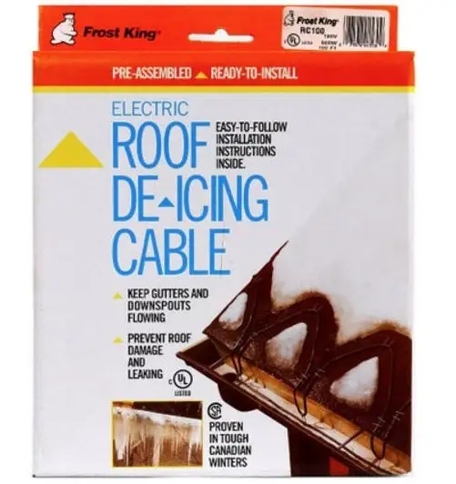 Frost King RC100 Electric Roof De-icing Cable With Shingle Clips