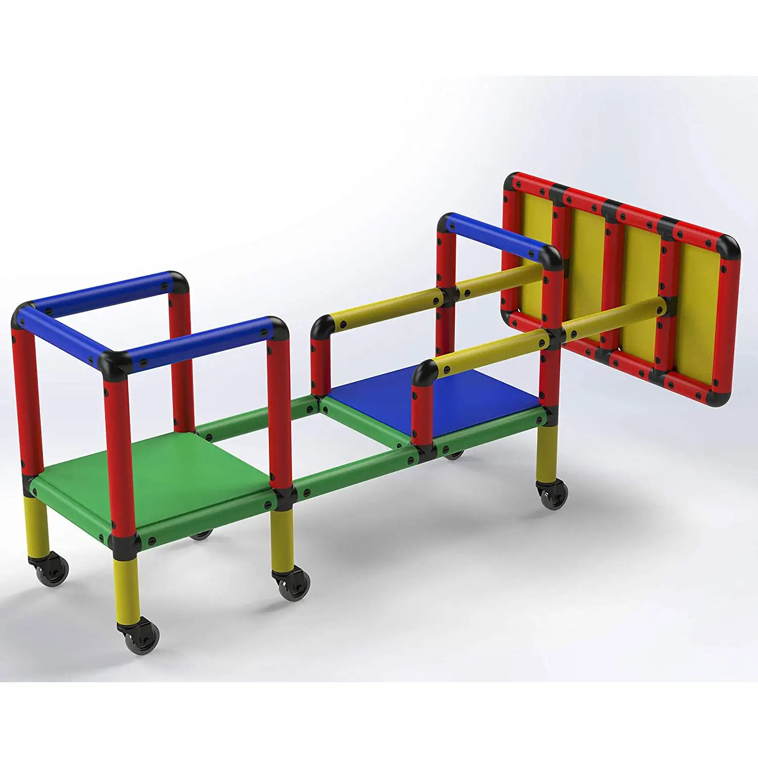 Funphix Construction Kid Toy Set STEM Learning Play Structure w/ Wheels ...