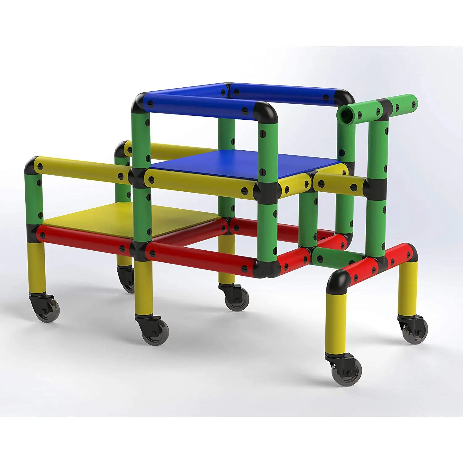 Funphix Construction Kid Toy Set STEM Learning Play Structure w/ Wheels ...