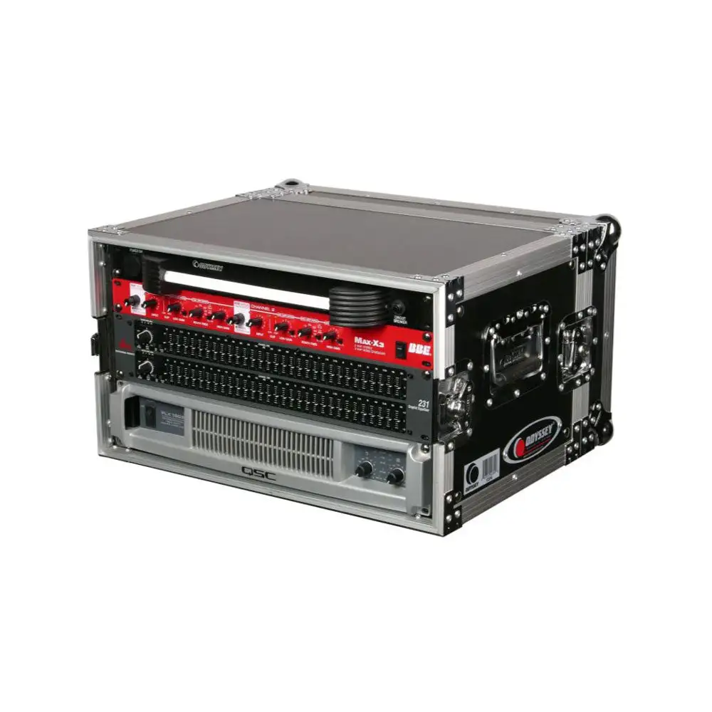 Odyssey FZER6 Adjustable 6U Pro Fight Zone Series Effects Rack Case with 6 Racks