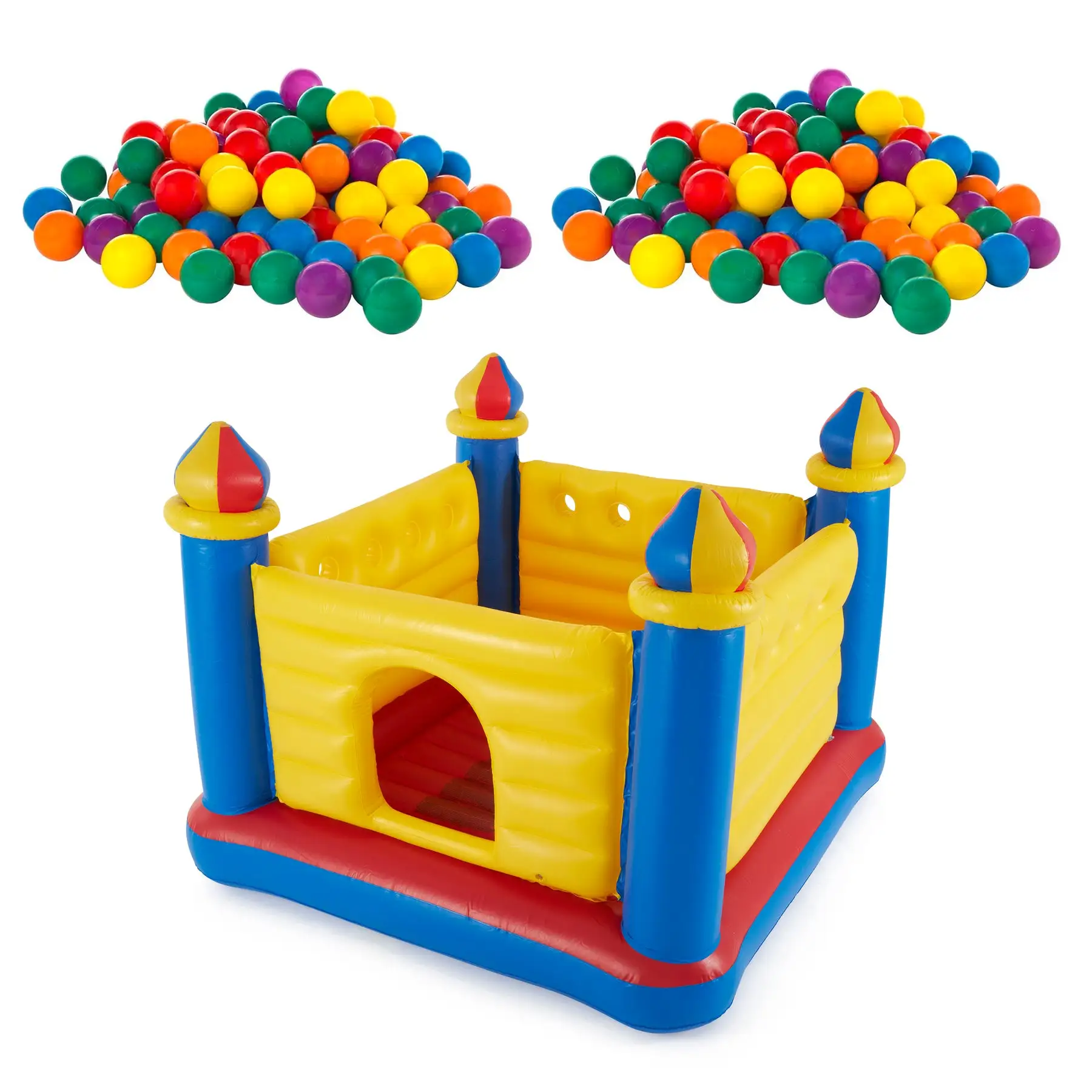 Intex 100-Pack Plastic Balls (2 Pack) w/ Inflatable Ball Pit Bouncer Ages 3-6