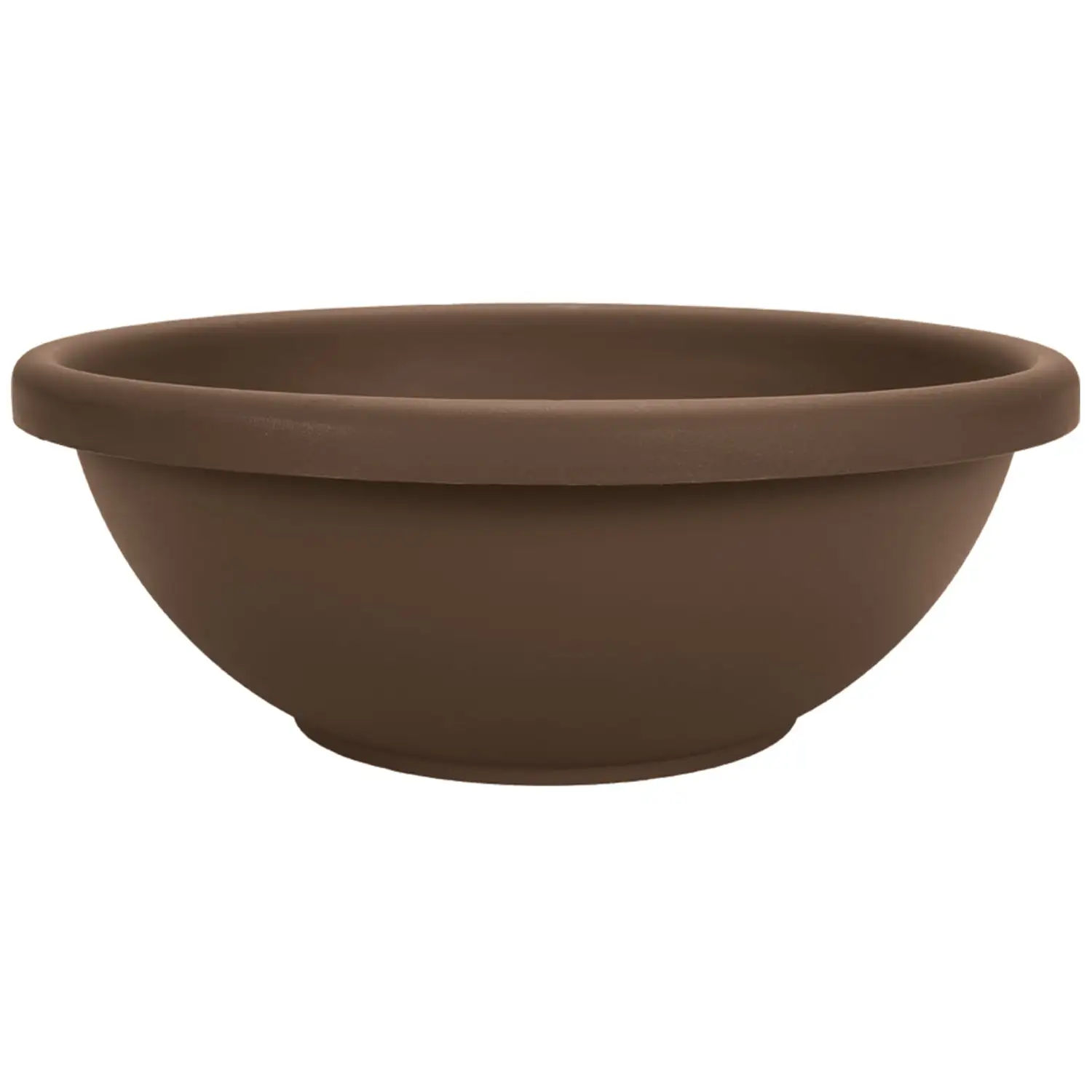 HC Companies 14 Inch Classic Plastic Garden Round Bowl Planter Pot, Chocolate