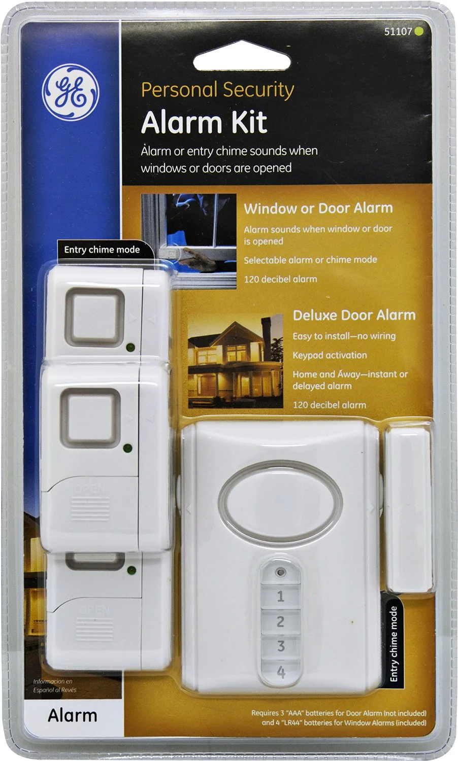 GE 51107 Personal Security Window or Door Alarm Kit