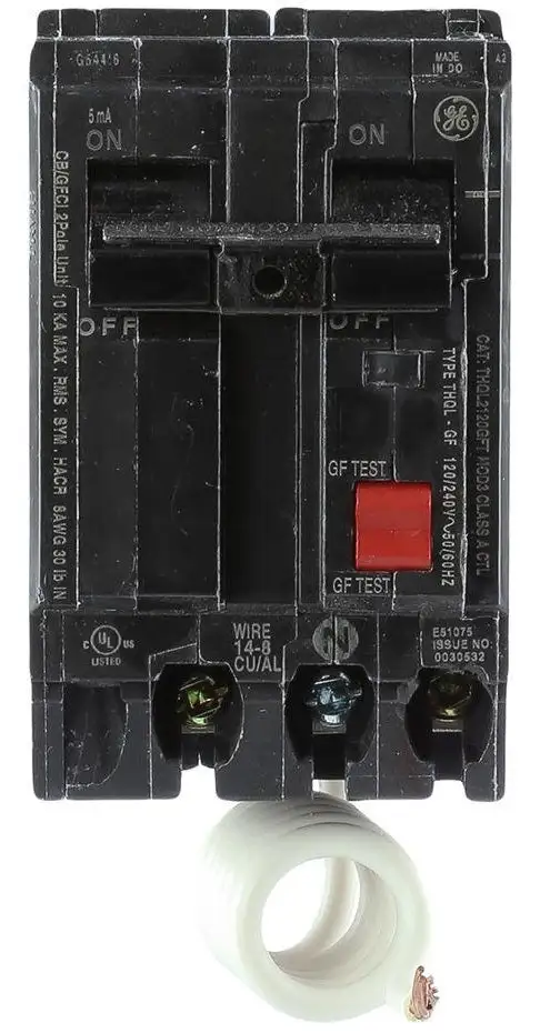 GE THQL2150GFTP Double Pole Ground Fault Breaker with Self-Test