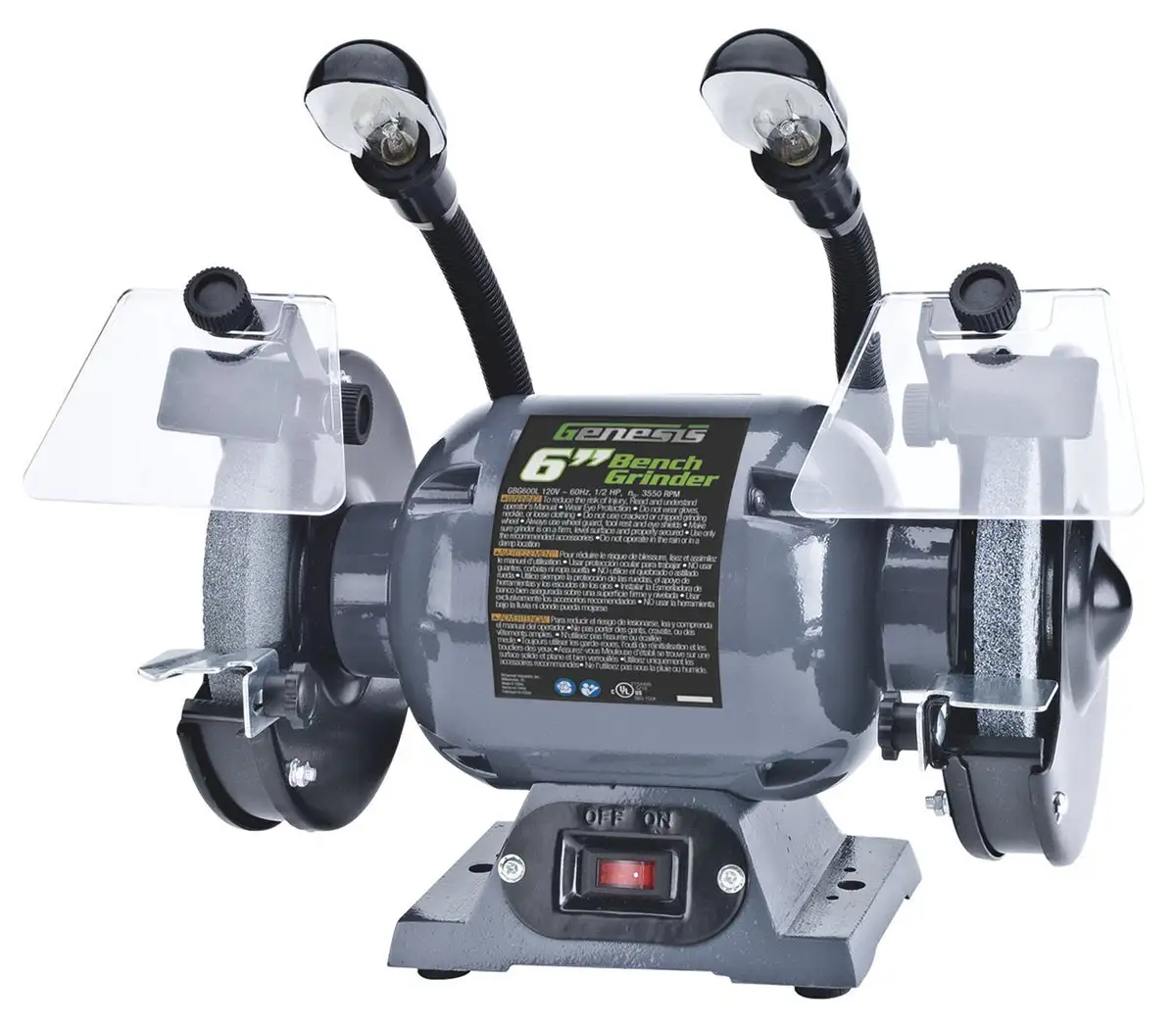 Genesis GBG600L Bench Grinder With Lights