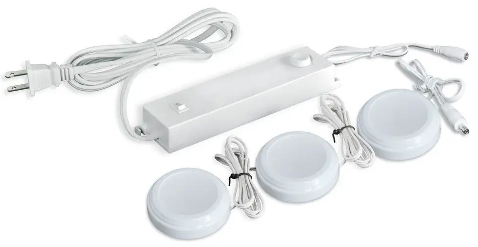 Good Earth Lighting AC1072-WHG-03LF2 Sunrise LED Plug-In 3-Puck Light Kit