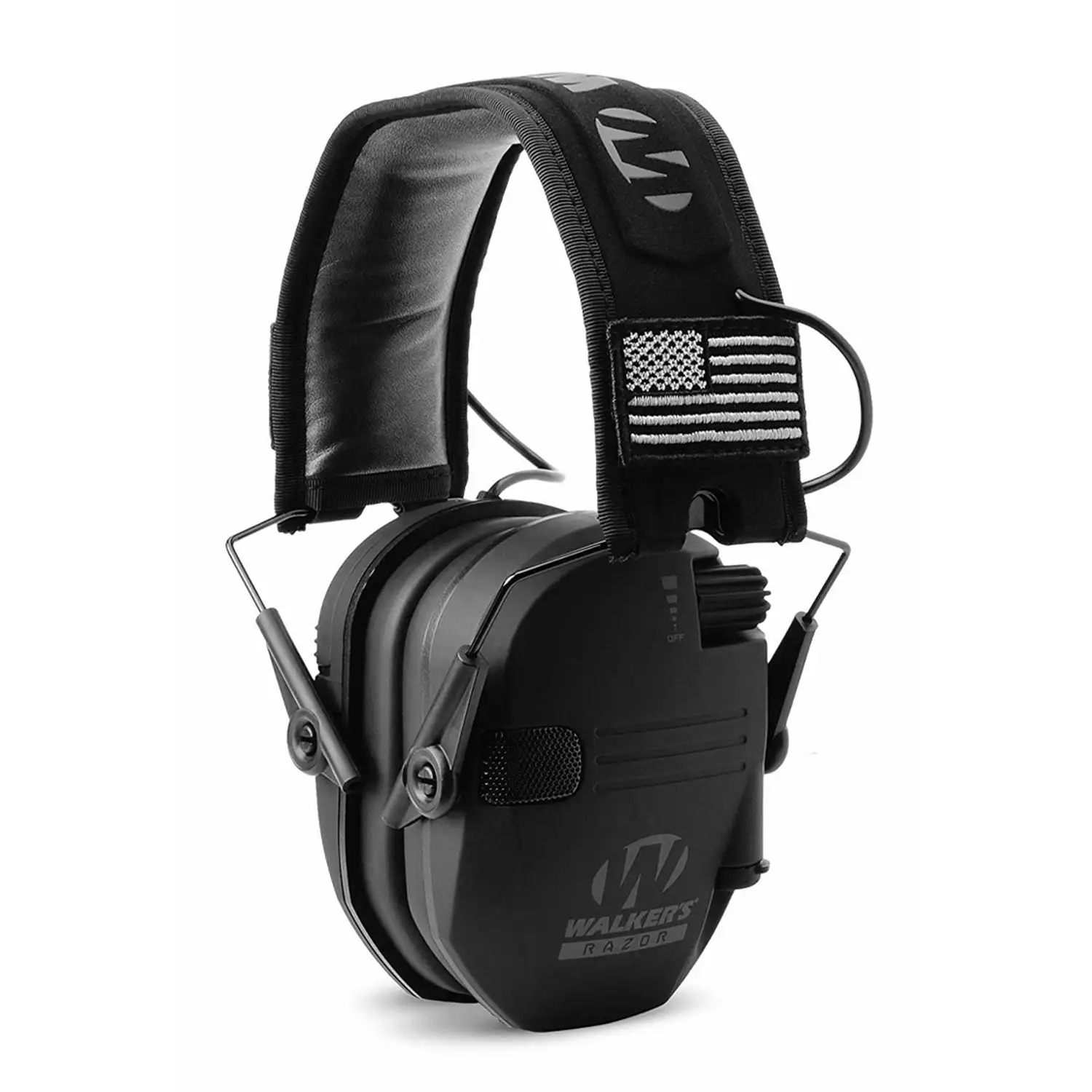 Walker's Razor Slim Shooter Electronic Hearing Protection Earmuff, Black Patriot