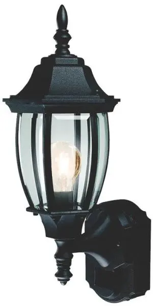 Heath Zenith HZ-4192-BK 6-Sided Aluminum Motion Sensor Coach Lantern