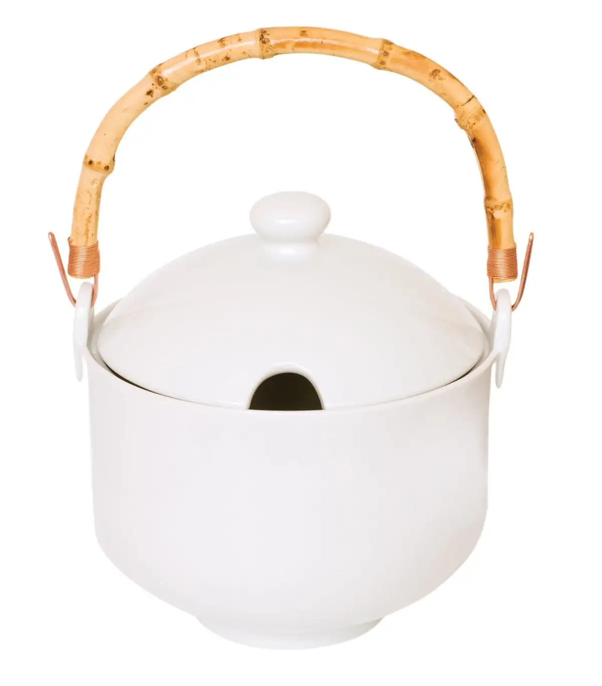 Helen'S Asian Kitchen 97076 Porcelain Rice Cooker With Bamboo Handle