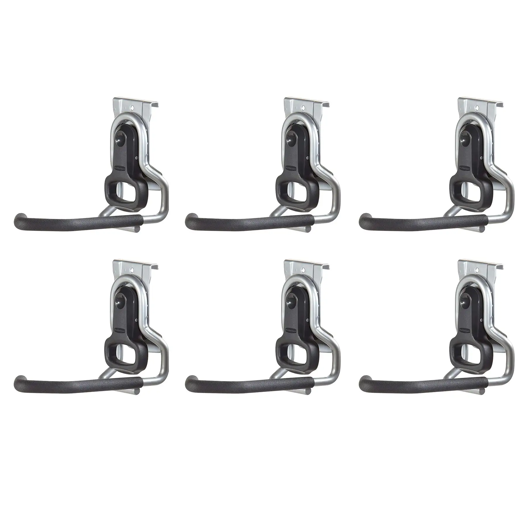 Rubbermaid FastTrack Wall S Hook 2 Handle Tool Storage Organizer Rack (6 Pack)