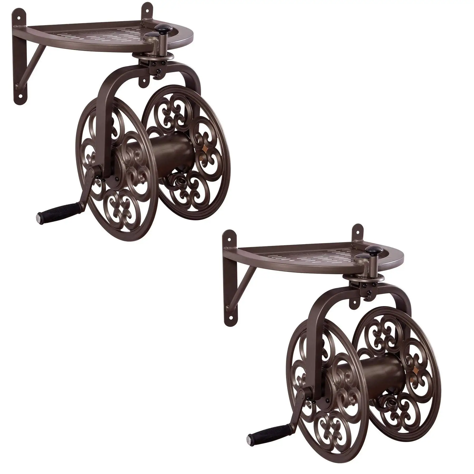 Liberty Garden Navigator Wall-Mounted 360 Deg Rotate Garden Hose Reel (2 Pack)